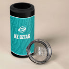 Custom New Zealand Stingray Oztag 4 in 1 Can Cooler Tumbler Tag Rugby Maori Pattern Teal Version