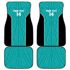 Custom New Zealand Stingray Oztag Car Mats Tag Rugby Maori Pattern Teal Version