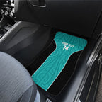 Custom New Zealand Stingray Oztag Car Mats Tag Rugby Maori Pattern Teal Version