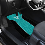 Custom New Zealand Stingray Oztag Car Mats Tag Rugby Maori Pattern Teal Version