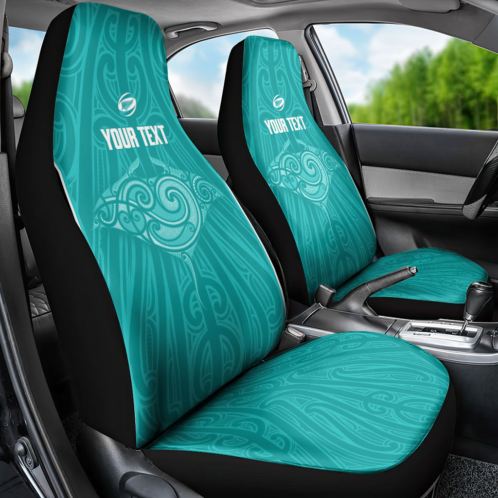 Custom New Zealand Stingray Oztag Car Seat Cover Tag Rugby Maori Pattern Teal Version