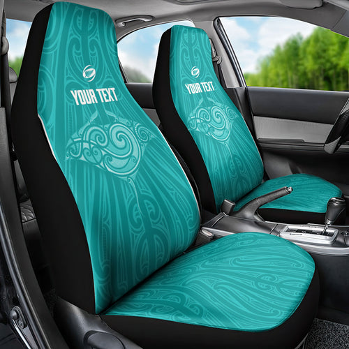 Custom New Zealand Stingray Oztag Car Seat Cover Tag Rugby Maori Pattern Teal Version