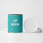 Custom New Zealand Stingray Oztag Ceramic Mug Tag Rugby Maori Pattern Teal Version