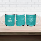 Custom New Zealand Stingray Oztag Ceramic Mug Tag Rugby Maori Pattern Teal Version