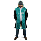 Custom New Zealand Stingray Oztag Cloak Tag Rugby Maori Pattern Teal Version