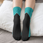 Custom New Zealand Stingray Oztag Crew Socks Tag Rugby Maori Pattern Teal Version