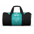 Custom New Zealand Stingray Oztag Duffle Bag Tag Rugby Maori Pattern Teal Version
