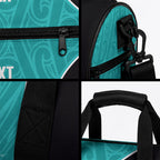 Custom New Zealand Stingray Oztag Duffle Bag Tag Rugby Maori Pattern Teal Version