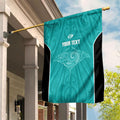 Custom New Zealand Stingray Oztag Garden Flag Tag Rugby Maori Pattern Teal Version