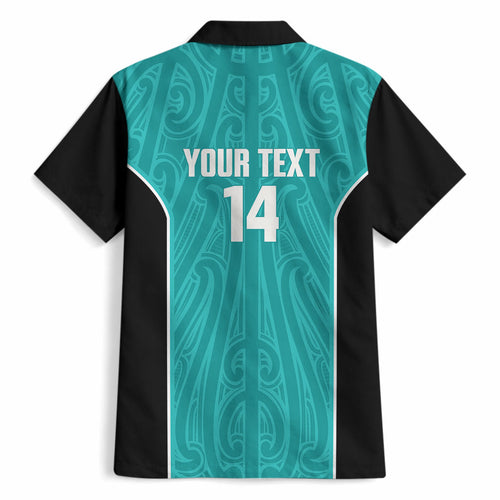 Custom New Zealand Stingray Oztag Hawaiian Shirt Tag Rugby Maori Pattern Teal Version