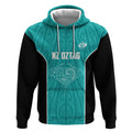 Custom New Zealand Stingray Oztag Hoodie Tag Rugby Maori Pattern Teal Version