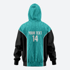 Custom New Zealand Stingray Oztag Hoodie Tag Rugby Maori Pattern Teal Version