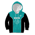 Custom New Zealand Stingray Oztag Kid Hoodie Tag Rugby Maori Pattern Teal Version