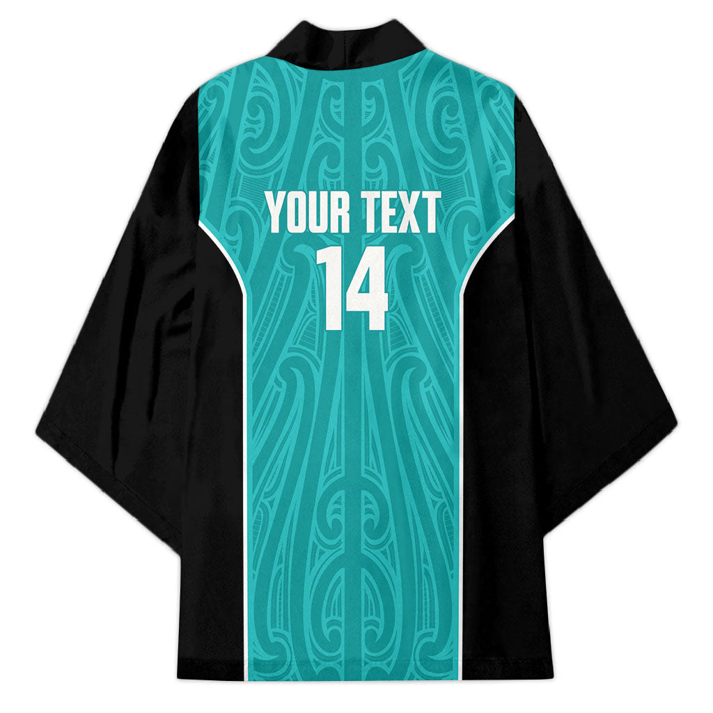 Custom New Zealand Stingray Oztag Kimono Tag Rugby Maori Pattern Teal Version