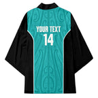 Custom New Zealand Stingray Oztag Kimono Tag Rugby Maori Pattern Teal Version