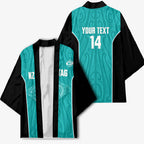 Custom New Zealand Stingray Oztag Kimono Tag Rugby Maori Pattern Teal Version