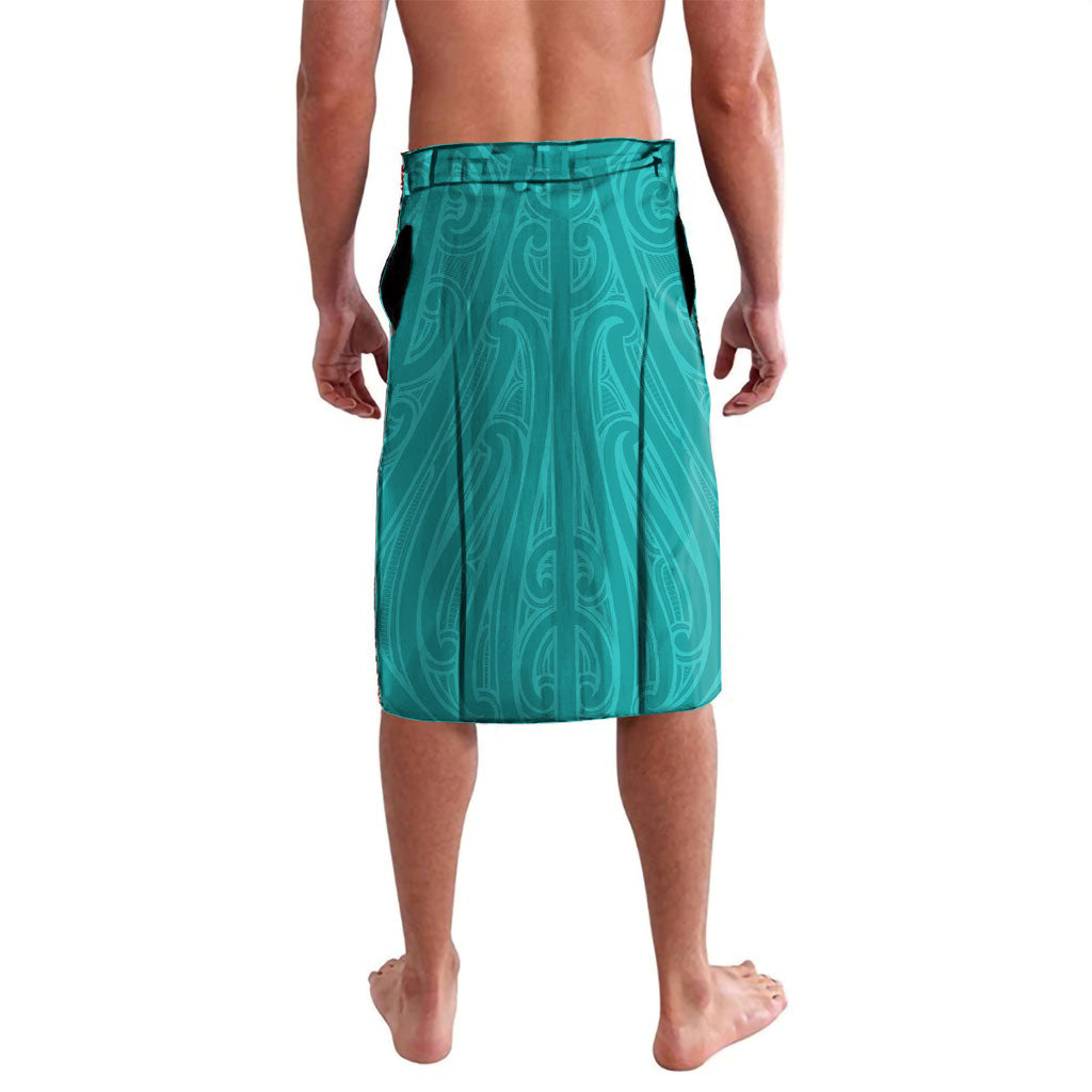 Custom New Zealand Stingray Oztag Lavalava Tag Rugby Maori Pattern Teal Version