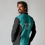 Custom New Zealand Stingray Oztag Long Sleeve Polo Shirt Tag Rugby Maori Pattern Teal Version