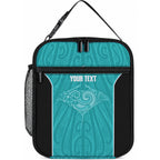 Custom New Zealand Stingray Oztag Lunch Bag Tag Rugby Maori Pattern Teal Version
