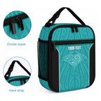 Custom New Zealand Stingray Oztag Lunch Bag Tag Rugby Maori Pattern Teal Version
