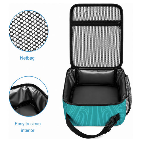 Custom New Zealand Stingray Oztag Lunch Bag Tag Rugby Maori Pattern Teal Version