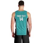 Custom New Zealand Stingray Oztag Men Tank Top Tag Rugby Maori Pattern Teal Version