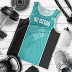 Custom New Zealand Stingray Oztag Men Tank Top Tag Rugby Maori Pattern Teal Version