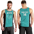 Custom New Zealand Stingray Oztag Men Tank Top Tag Rugby Maori Pattern Teal Version