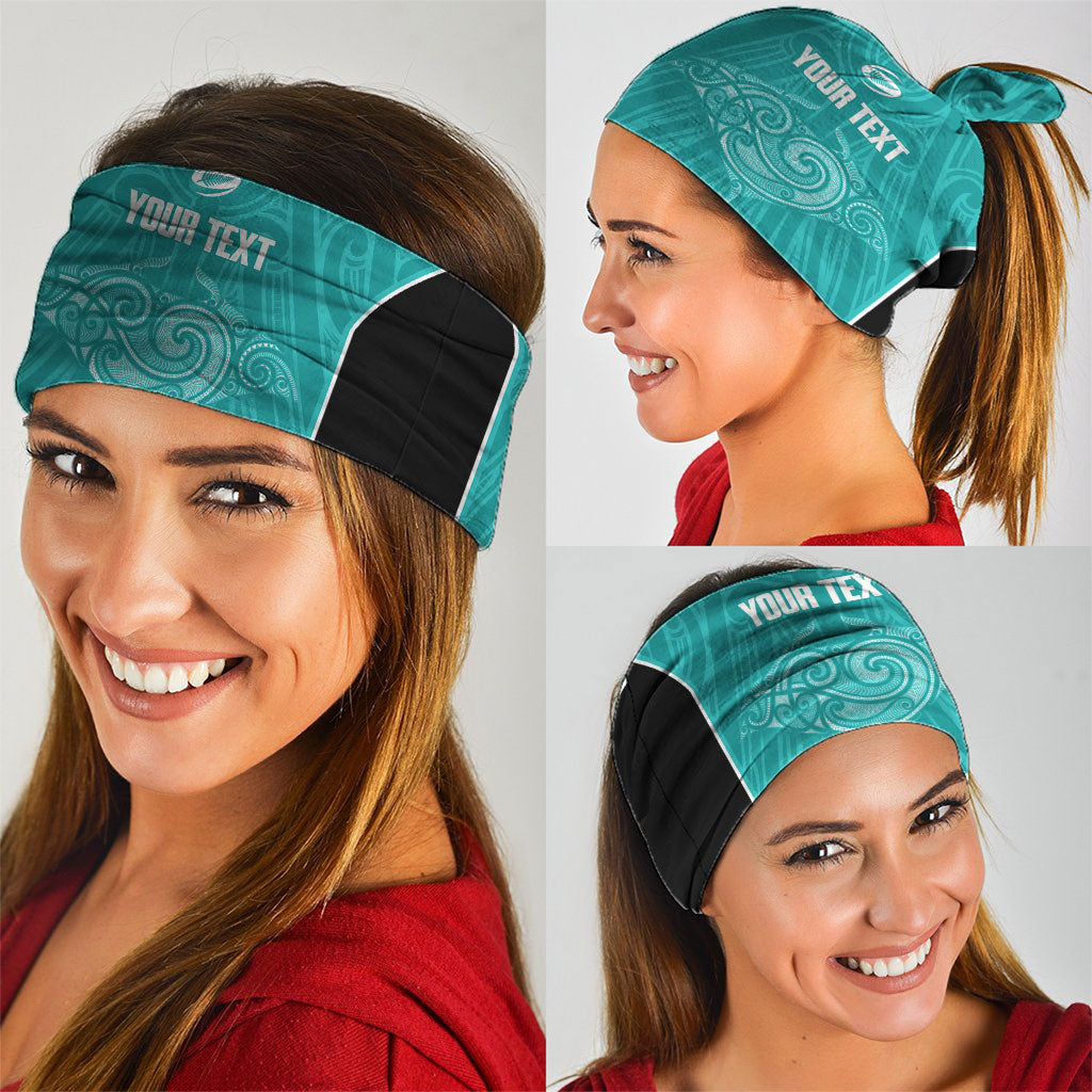 Custom New Zealand Stingray Oztag Neck Gaiter Tag Rugby Maori Pattern Teal Version