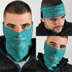Custom New Zealand Stingray Oztag Neck Gaiter Tag Rugby Maori Pattern Teal Version