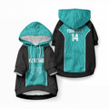 Custom New Zealand Stingray Oztag Pet Hoodie Tag Rugby Maori Pattern Teal Version