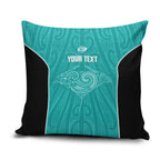 Custom New Zealand Stingray Oztag Pillow Cover Tag Rugby Maori Pattern Teal Version