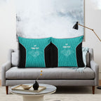 Custom New Zealand Stingray Oztag Pillow Cover Tag Rugby Maori Pattern Teal Version