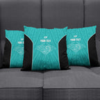 Custom New Zealand Stingray Oztag Pillow Cover Tag Rugby Maori Pattern Teal Version