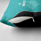 Custom New Zealand Stingray Oztag Pillow Cover Tag Rugby Maori Pattern Teal Version