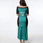 Custom New Zealand Stingray Oztag Puletasi Tag Rugby Maori Pattern Teal Version