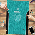 Custom New Zealand Stingray Oztag Puzzle Tag Rugby Maori Pattern Teal Version