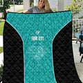 Custom New Zealand Stingray Oztag Quilt Tag Rugby Maori Pattern Teal Version