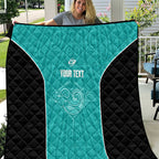 Custom New Zealand Stingray Oztag Quilt Tag Rugby Maori Pattern Teal Version