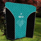 Custom New Zealand Stingray Oztag Quilt Tag Rugby Maori Pattern Teal Version