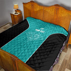 Custom New Zealand Stingray Oztag Quilt Tag Rugby Maori Pattern Teal Version