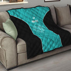 Custom New Zealand Stingray Oztag Quilt Tag Rugby Maori Pattern Teal Version