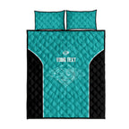 Custom New Zealand Stingray Oztag Quilt Bed Set Tag Rugby Maori Pattern Teal Version