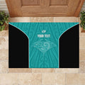Custom New Zealand Stingray Oztag Rubber Doormat Tag Rugby Maori Pattern Teal Version