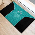 Custom New Zealand Stingray Oztag Rubber Doormat Tag Rugby Maori Pattern Teal Version