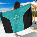Custom New Zealand Stingray Oztag Sarong Tag Rugby Maori Pattern Teal Version