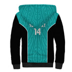 Custom New Zealand Stingray Oztag Sherpa Hoodie Tag Rugby Maori Pattern Teal Version