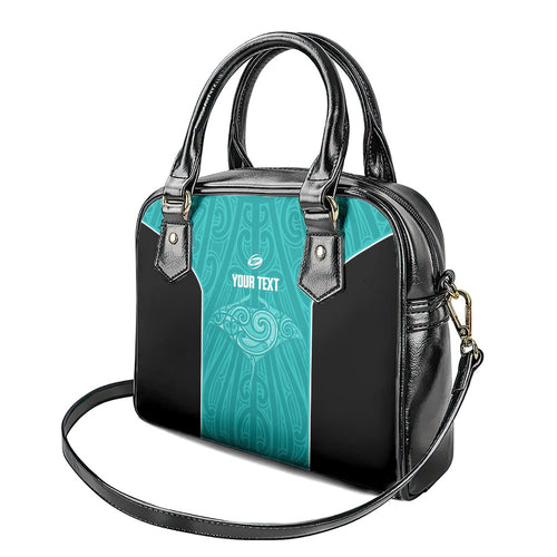 Custom New Zealand Stingray Oztag Shoulder Handbag Tag Rugby Maori Pattern Teal Version