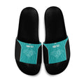 Custom New Zealand Stingray Oztag Slide Sandals Tag Rugby Maori Pattern Teal Version