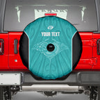 Custom New Zealand Stingray Oztag Spare Tire Cover Tag Rugby Maori Pattern Teal Version